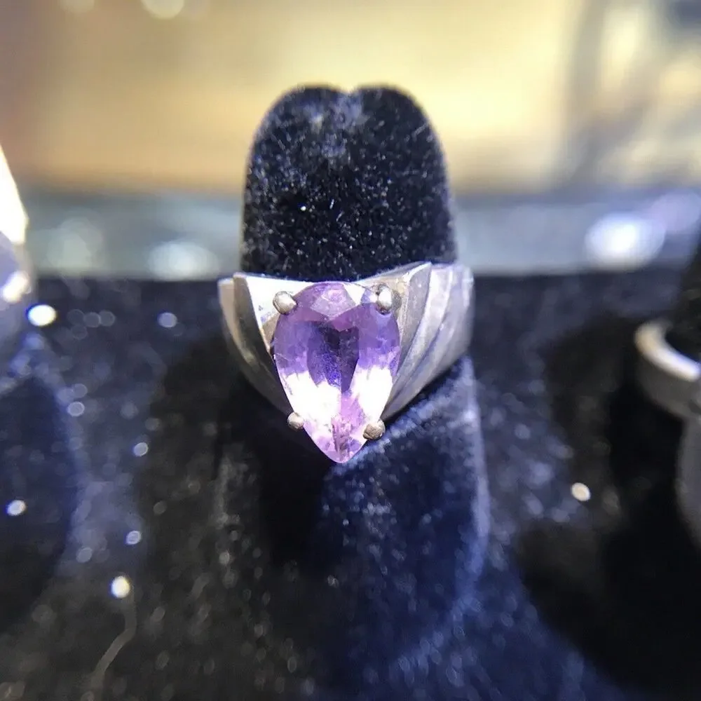 Robson Jewelers Amethyst Tear Drop Ring Sz6.75 925 NWT (All Stones Simulated)